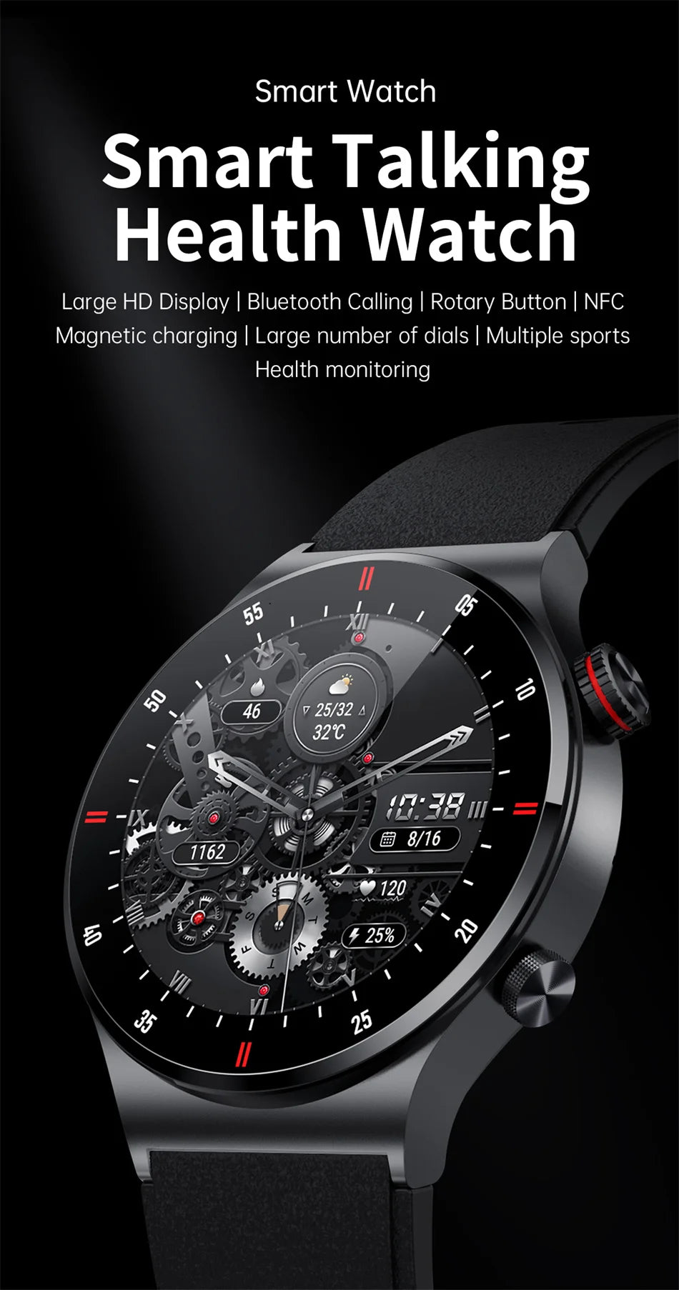 GPS ECG+PPG Bluetooth Call Smartwatch Sports