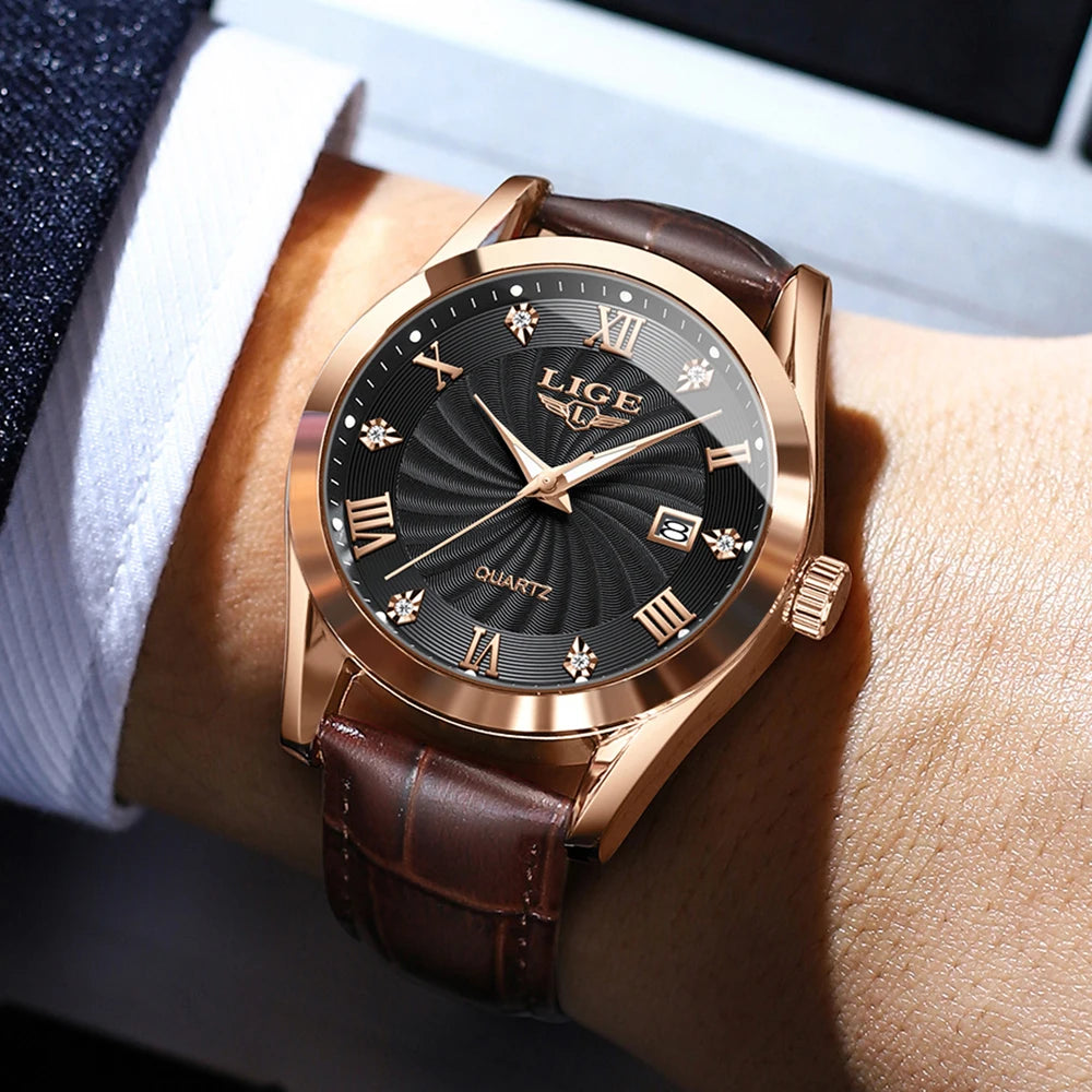 Men Watches Waterproof  Luxury Leather