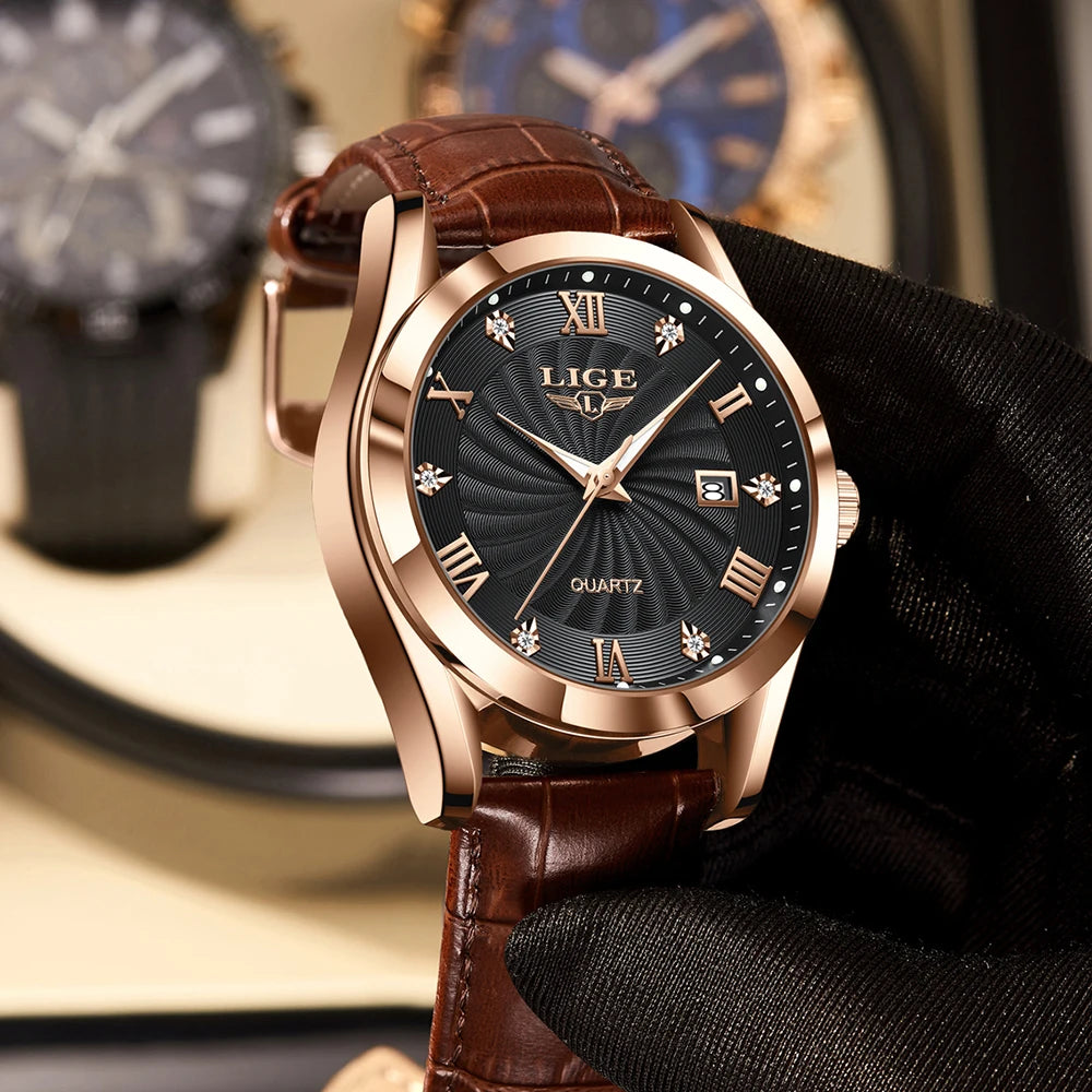 Men Watches Waterproof  Luxury Leather