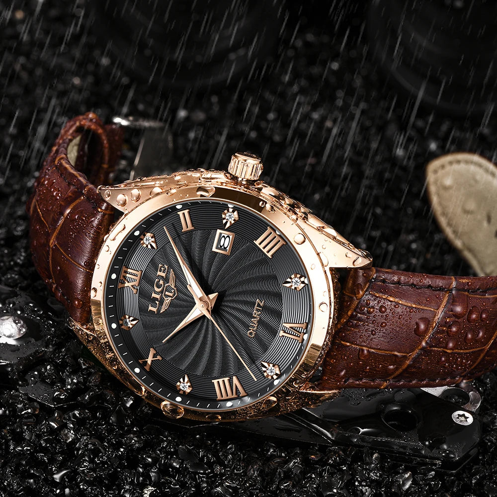 Men Watches Waterproof  Luxury Leather