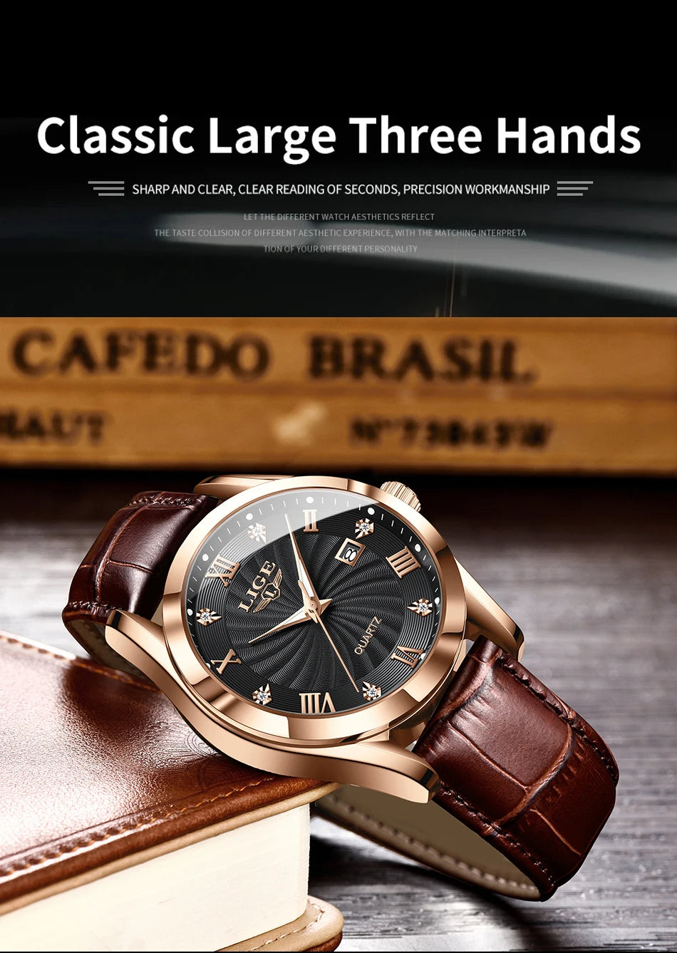 Men Watches Waterproof  Luxury Leather